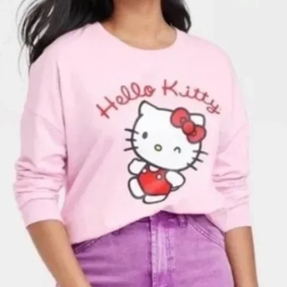 NWT Hello Kitty Sweatshirt Pink Plus Size XXL Crewneck Sanrio New With Tags